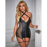 Subblime - 954444 Robe Sexy En Maille Cuir Noir S/M